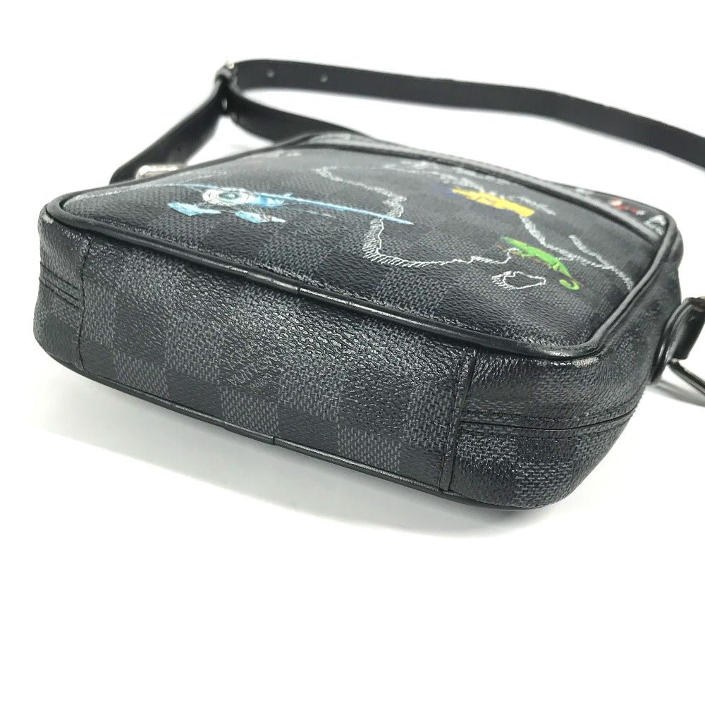 LOUIS VUITTON Shoulder Bag Graphite canvas black Damier Graphite Map Danube PM NM mens Used | AlmaBagz - Image 3