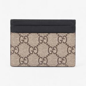 Gucci Tiger Card Holder Supreme / Black Coated Canvas | AlmaBagz