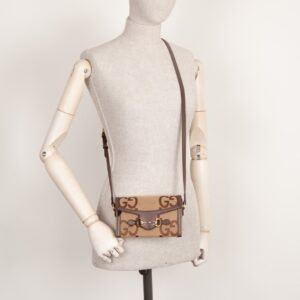 GUCCI Horsebit Crossbody Bag Giant GG Canvas | AlmaBagz