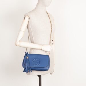 GUCCI Soho Chain Crossbody Bag Blue | AlmaBagz