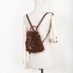 GUCCI Bamboo Backpack Suede | AlmaBagz