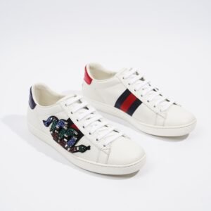 Gucci Ace Embroidered White / Navy / Red Leather EU 36 UK 3 | AlmaBagz
