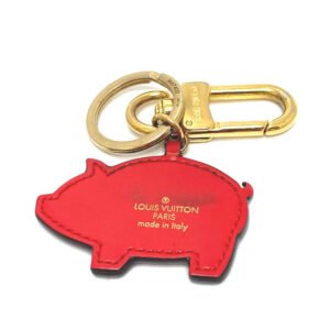 LOUIS VUITTON Key ring M67402 leather pink Monogram Portocre Superstition Pig Women Used | AlmaBagz