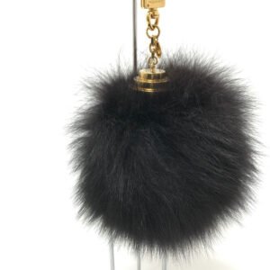 LOUIS VUITTON Bag charm M67372 fur black fuzzy bubble fur Women Used | AlmaBagz