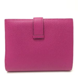 HERMES Folded wallet Epsom purple HMetal Bean compact Women Used | AlmaBagz