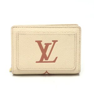 LOUIS VUITTON Folded wallet M81927 Monogram Ann Platt Leather beige Monogram Ann Platt Portefeuille Clare | AlmaBagz