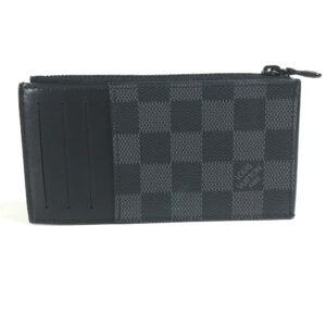 LOUIS VUITTON Coin case N60354 Damier Grafitto Canvas black Damier Grafitte Utility coin card holder | AlmaBagz