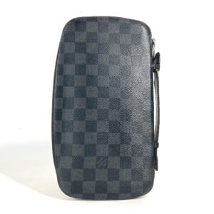 LOUIS VUITTON Long Wallet Purse N48255 Damier Grafitto Canvas black Damier Grafitte Atholl Organizer mens Used | AlmaBagz