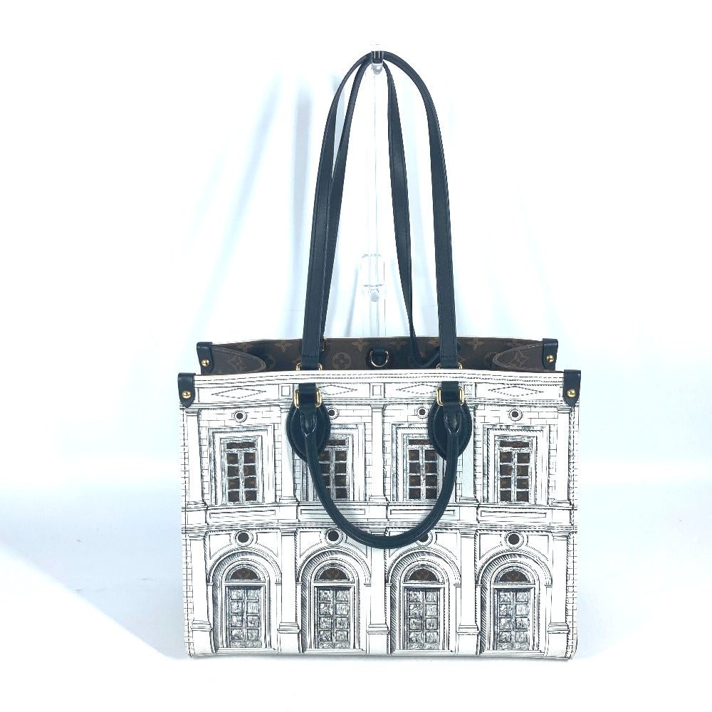 LOUIS VUITTON Shoulder Bag M59264 Calf leather white Nicolas Ghesquière Fornasetti On the Go MM | AlmaBagz