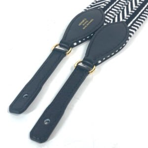 HERMES Shoulder strap Leather / canvas black bandouliere Cavale To Go | AlmaBagz