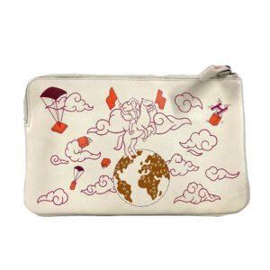 HERMES Pouch leather Ivorytype Carre pocket long Women Used | AlmaBagz