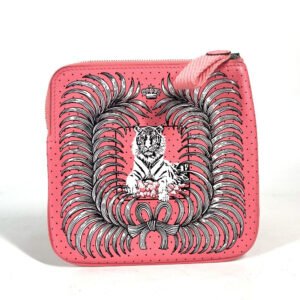 HERMES Pouch leather pink Square Horse Carre pocket Women Used | AlmaBagz