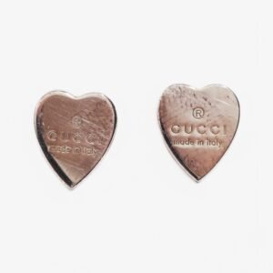 Gucci Heart Earrings Silver Silver Sterling | AlmaBagz