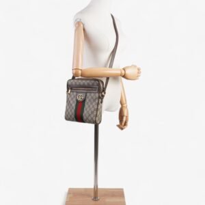 Gucci GG Ophidia GG Supreme / Green / Red Coated Canvas Small | AlmaBagz