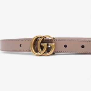 Gucci GG Marmont Belt Dusty Pink / Gold Leather 70cm 28" | AlmaBagz