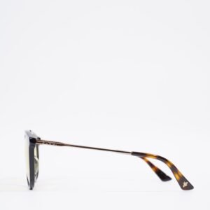 Gucci Yellow Frame Sunglasses Black / Gold / Brown Acetate 53mm 21mm | AlmaBagz