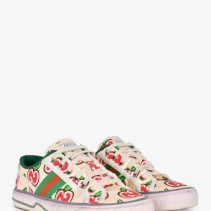 Gucci Cream/Red Apple Printed 1977 Sneakers Size 7 | AlmaBagz
