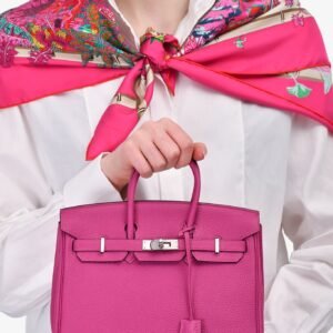 Hermes 2020 Magenta Tosca Togo Leather Birkin 25 | AlmaBagz