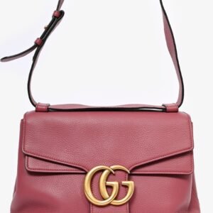 Gucci Rose Pebbled Leather Marmont Shoulder Bag | AlmaBagz