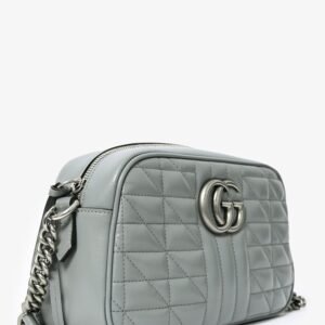 Gucci Grey Quilted Leather Marmont Bag | AlmaBagz