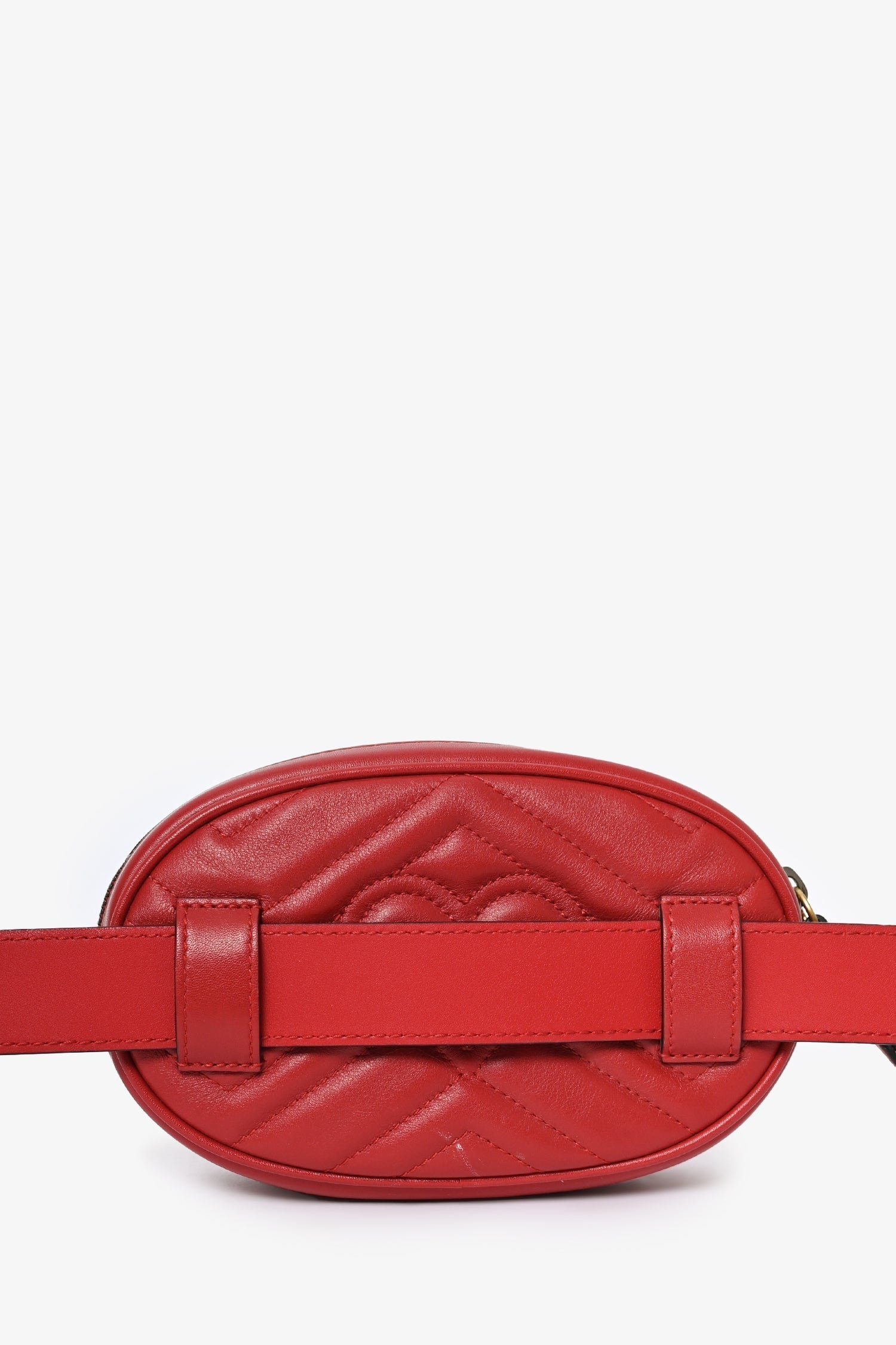 Gucci Red GG Marmont Belt Bag Size 75/30 | AlmaBagz
