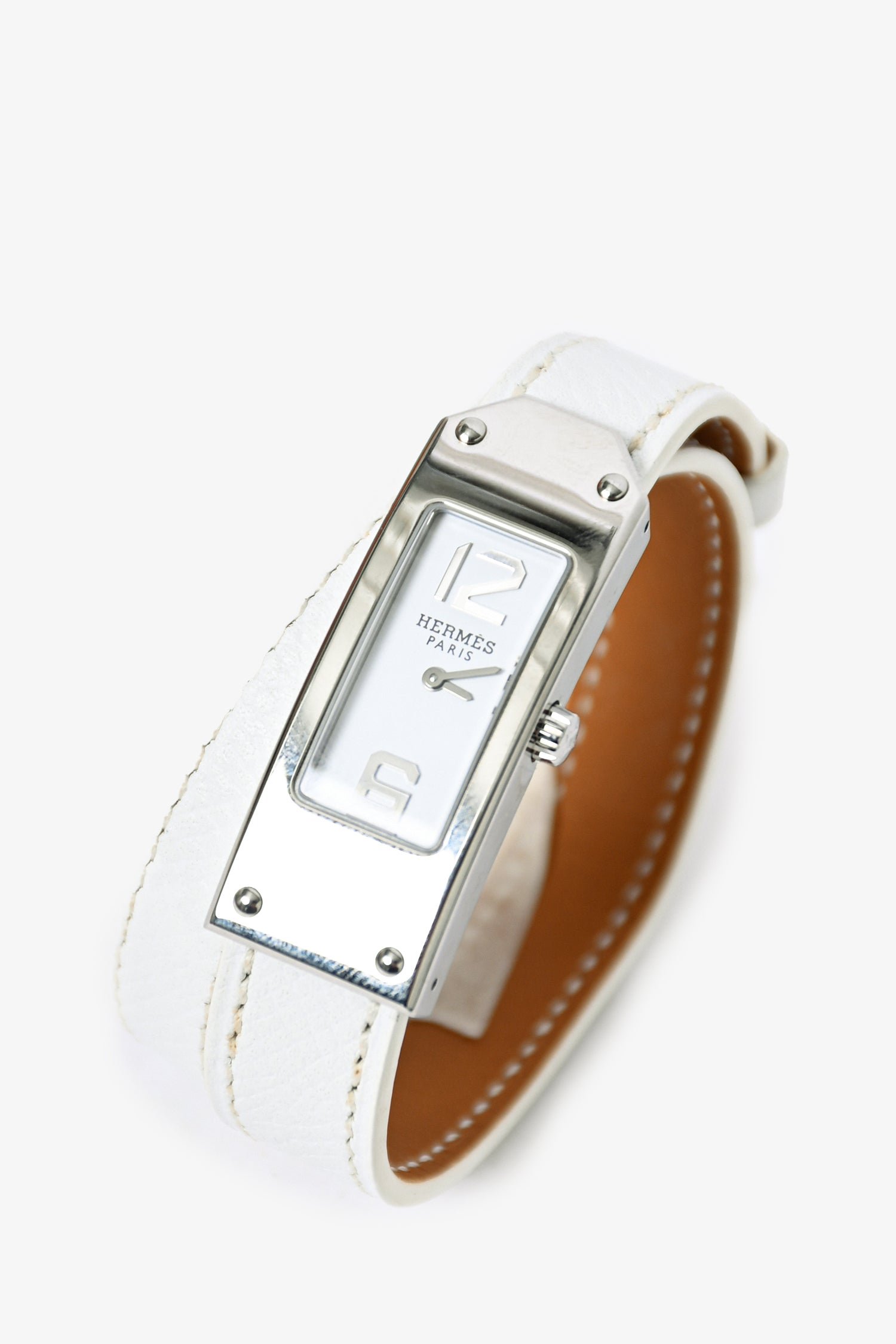 Hermes 2014 White Leather Kelly 2 Watch | AlmaBagz