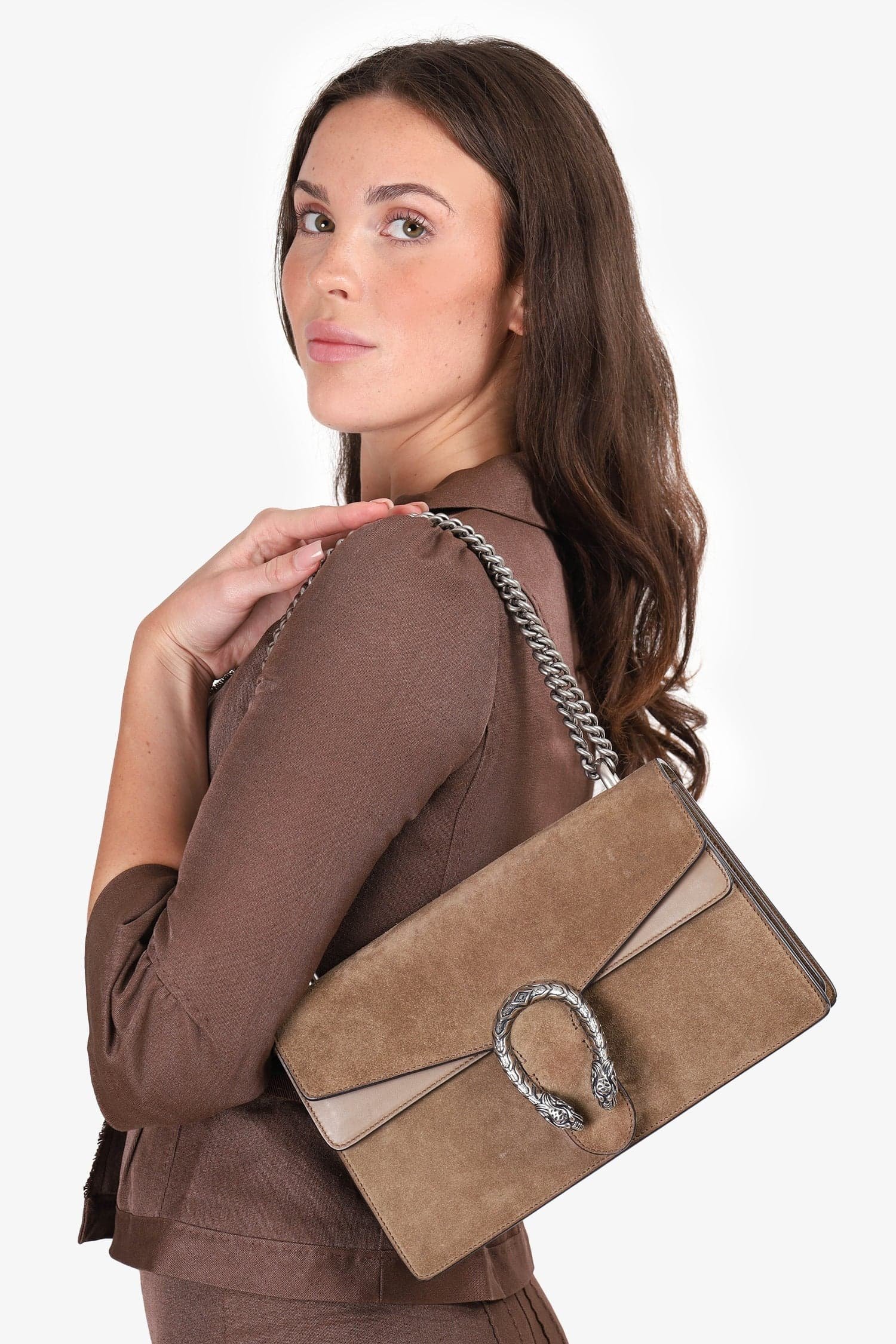 Gucci Brown Suede Medium Dionysus Shoulder Bag | AlmaBagz