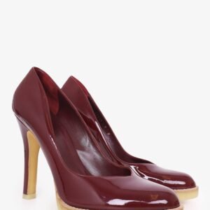 Gucci Burgundy Patent Leather Round Toe Pumps Size 9 | AlmaBagz