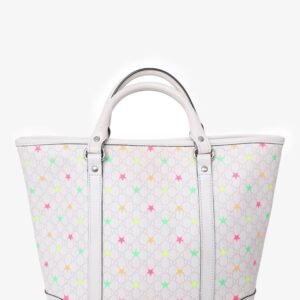 Gucci White Leather GG Supreme Multicoloured Stars Micro Tote Kids | AlmaBagz