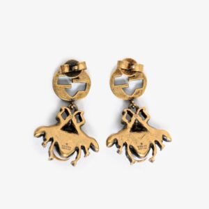 Gucci Gold Toned GG Bee Drop Earrings | AlmaBagz