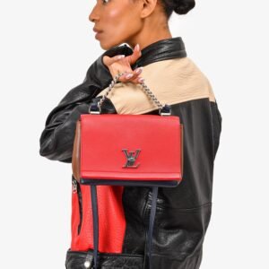 Louis Vuitton 2016 Red/Navy Leather Mini Lockme | AlmaBagz