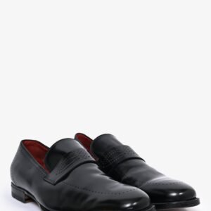 Gucci Black Perforated Leather Dress Shoes Size 43 Mens | AlmaBagz