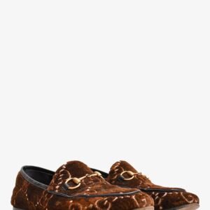 Gucci Brown Velvet GG Horsebit Loafers Size 36 | AlmaBagz