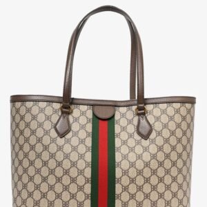 Gucci X Balenciaga Brown BB Supreme Ophidia Printed Shopping Tote | AlmaBagz