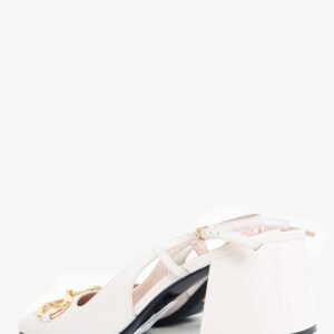 Gucci Off White Leather Horsebit Slingback Sandals Size 37.5 | AlmaBagz