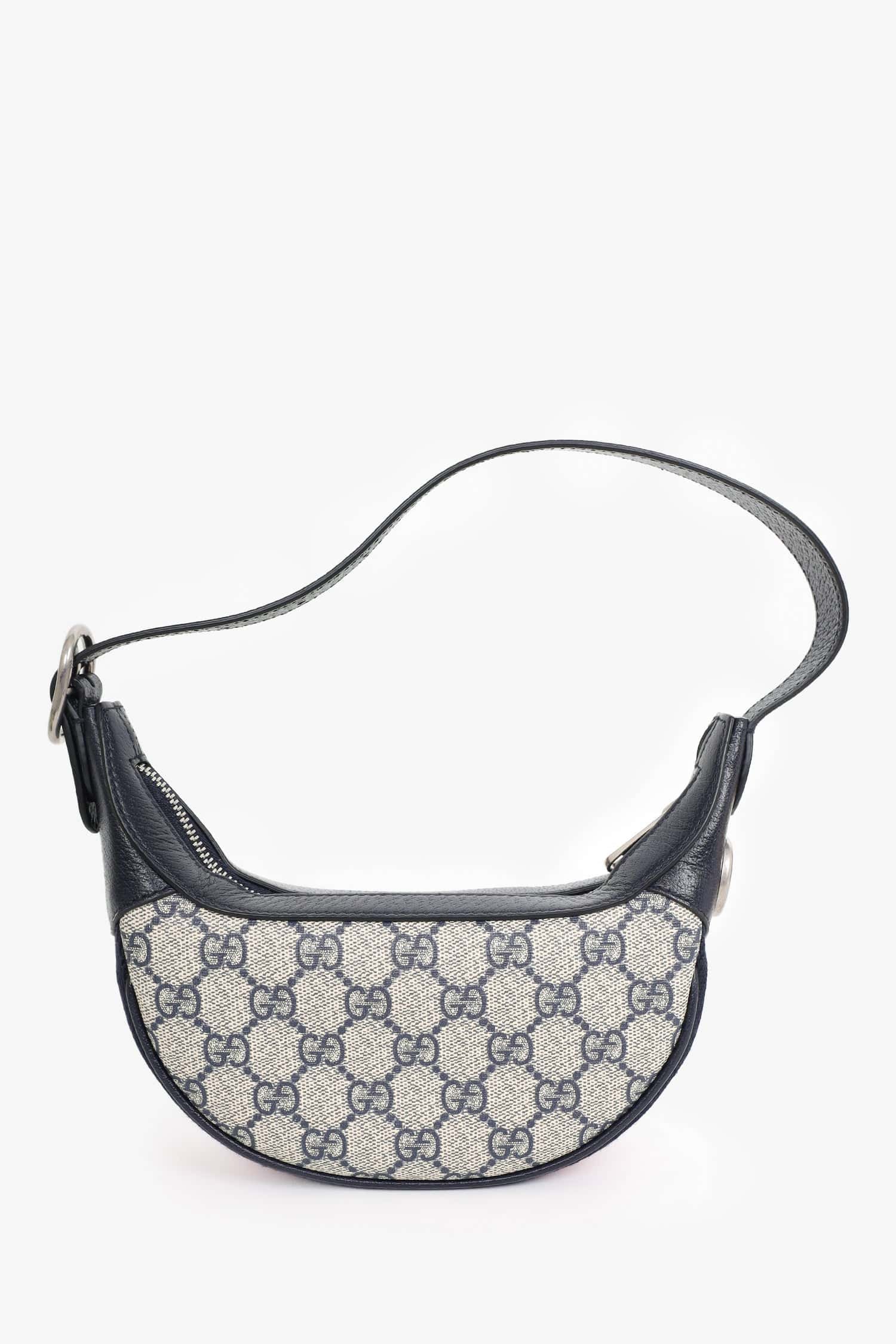 Gucci Beige/Blue GG Supreme Ophidia Mini Bag | AlmaBagz