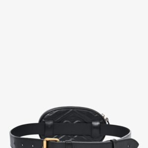 Gucci Black Chevron Leather Marmont Belt Bag | AlmaBagz