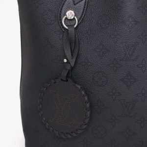 Louis Vuitton Black Leather Mahina Blossom MM Tote with Pouch | AlmaBagz