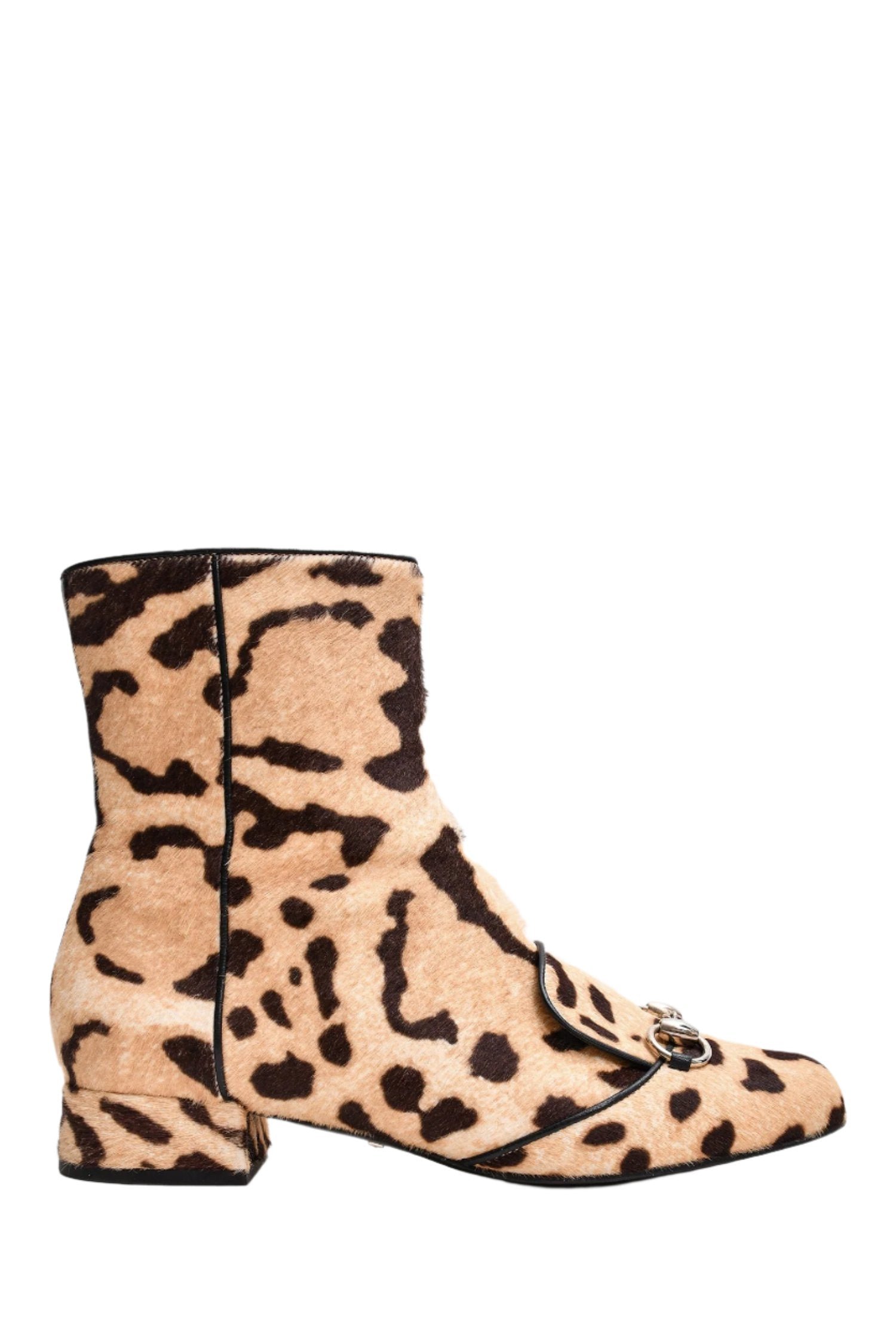 Gucci Animal Print Pony Hair Horsebit Boots Size 39 | AlmaBagz - Image 5