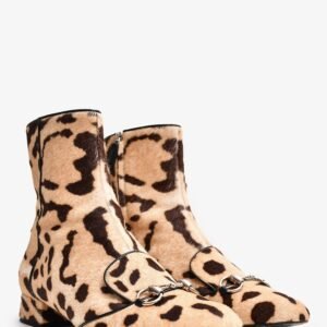 Gucci Animal Print Pony Hair Horsebit Boots Size 39 | AlmaBagz