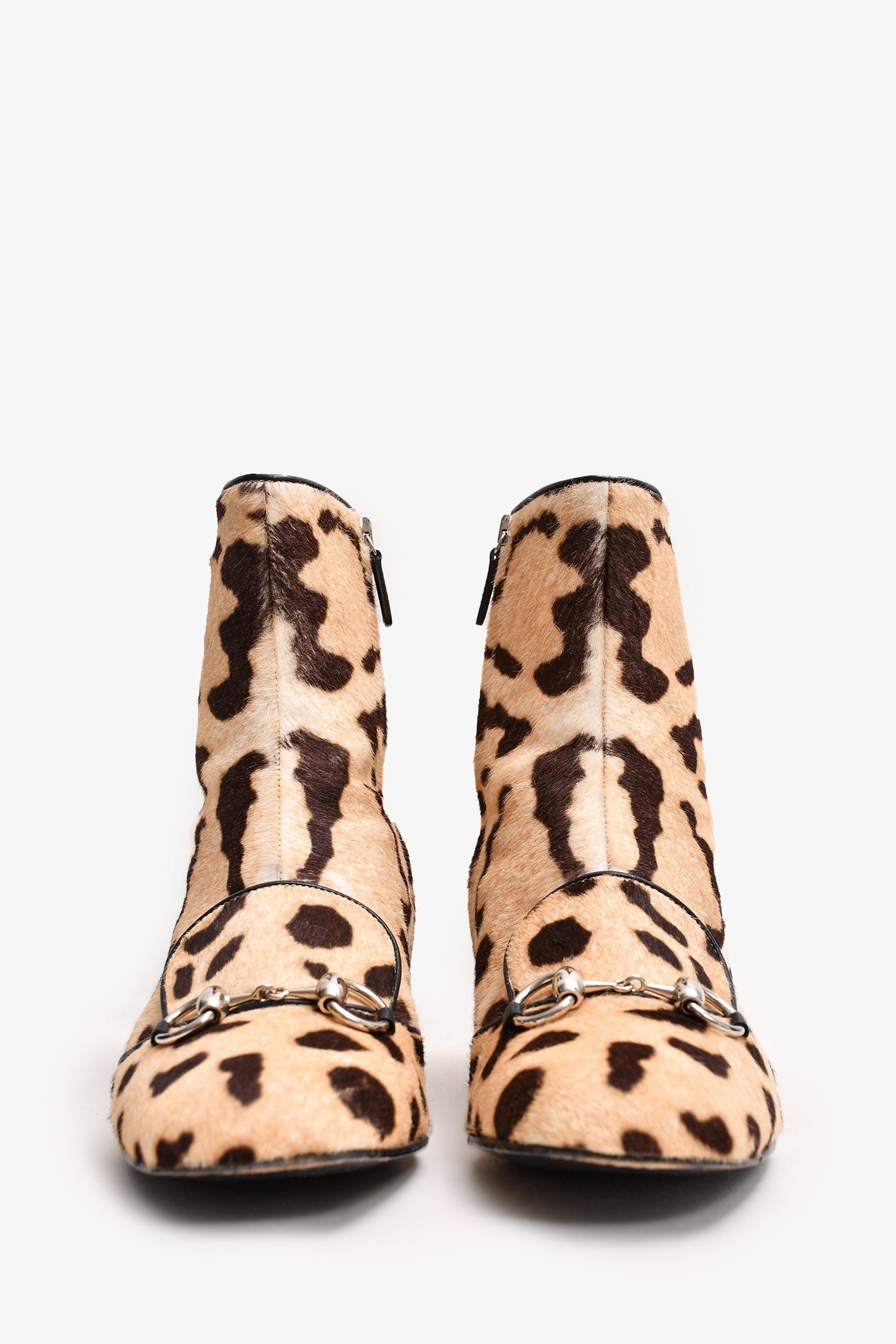 Gucci Animal Print Pony Hair Horsebit Boots Size 39 | AlmaBagz - Image 2
