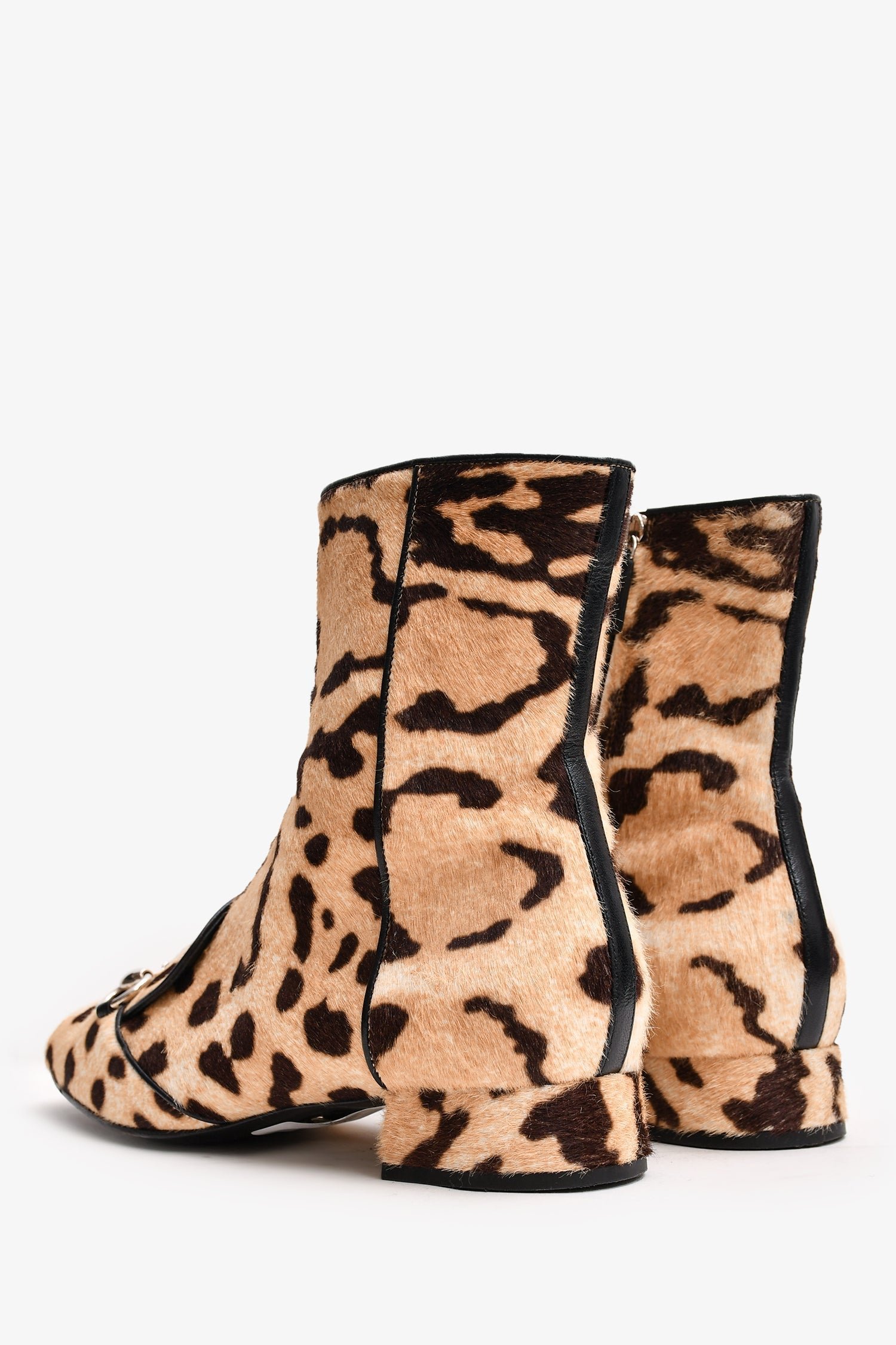 Gucci Animal Print Pony Hair Horsebit Boots Size 39 | AlmaBagz - Image 3
