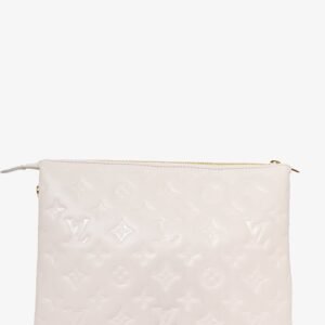 Louis Vuitton 2021 White Empreinte Leather Coussin PM Crossbody Bag with Chain Strap | AlmaBagz