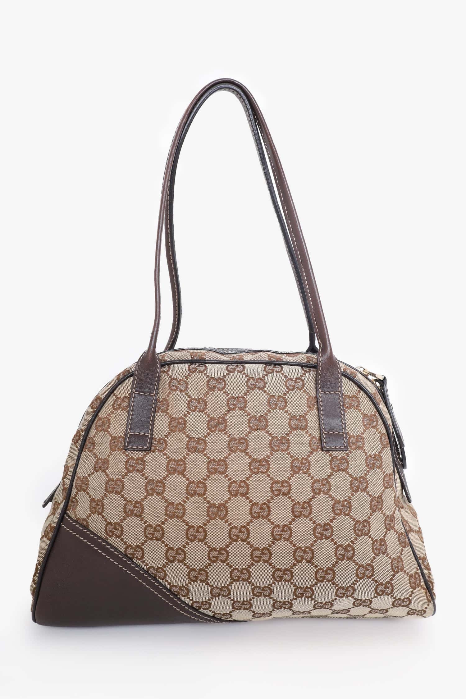 Gucci Brown/Beige GG Canvas Bowling Bag | AlmaBagz