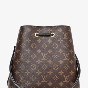 Louis Vuitton 2018 Monogram Canvas Black Leather Trimmed NéoNoé MM Bucket Bag | AlmaBagz