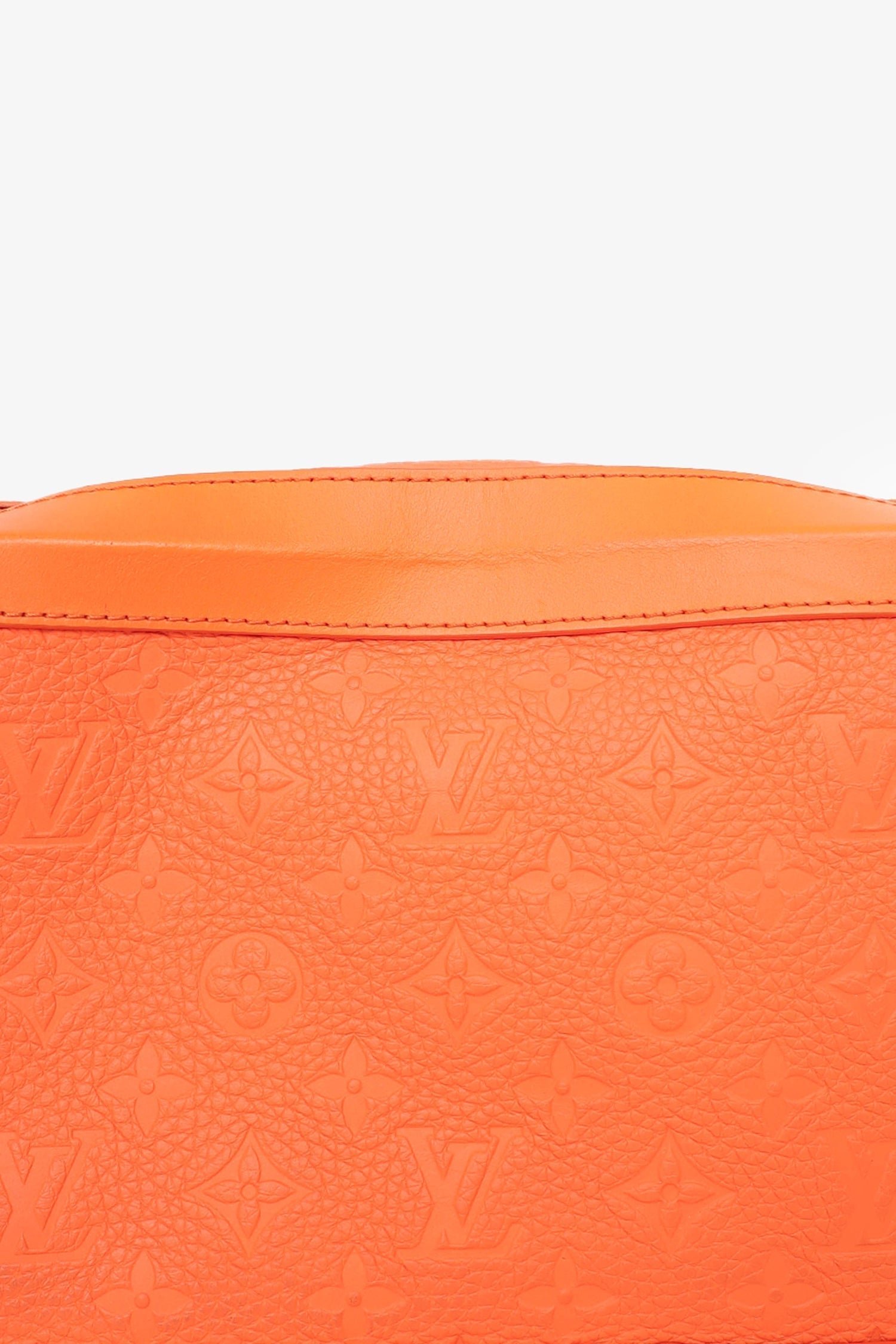 Louis Vuitton 2019 Orange Embossed Leather Soft Trunk Crossbody Bag | AlmaBagz