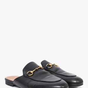 Gucci Black Leather Horsebit Princetown Slides Size 38 | AlmaBagz
