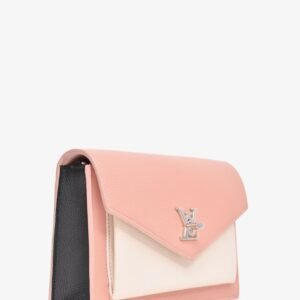Louis Vuitton Pink/White Leather 'Lock Me' Chain Bag | AlmaBagz