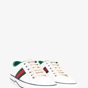 Gucci White Canvas GG Web Sneakers Size 36 | AlmaBagz