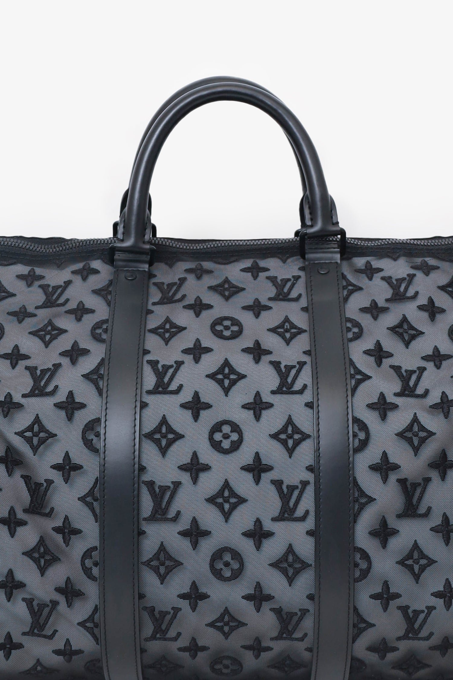 Louis Vuitton Black Mesh Keepall Bandouliere 50 | AlmaBagz